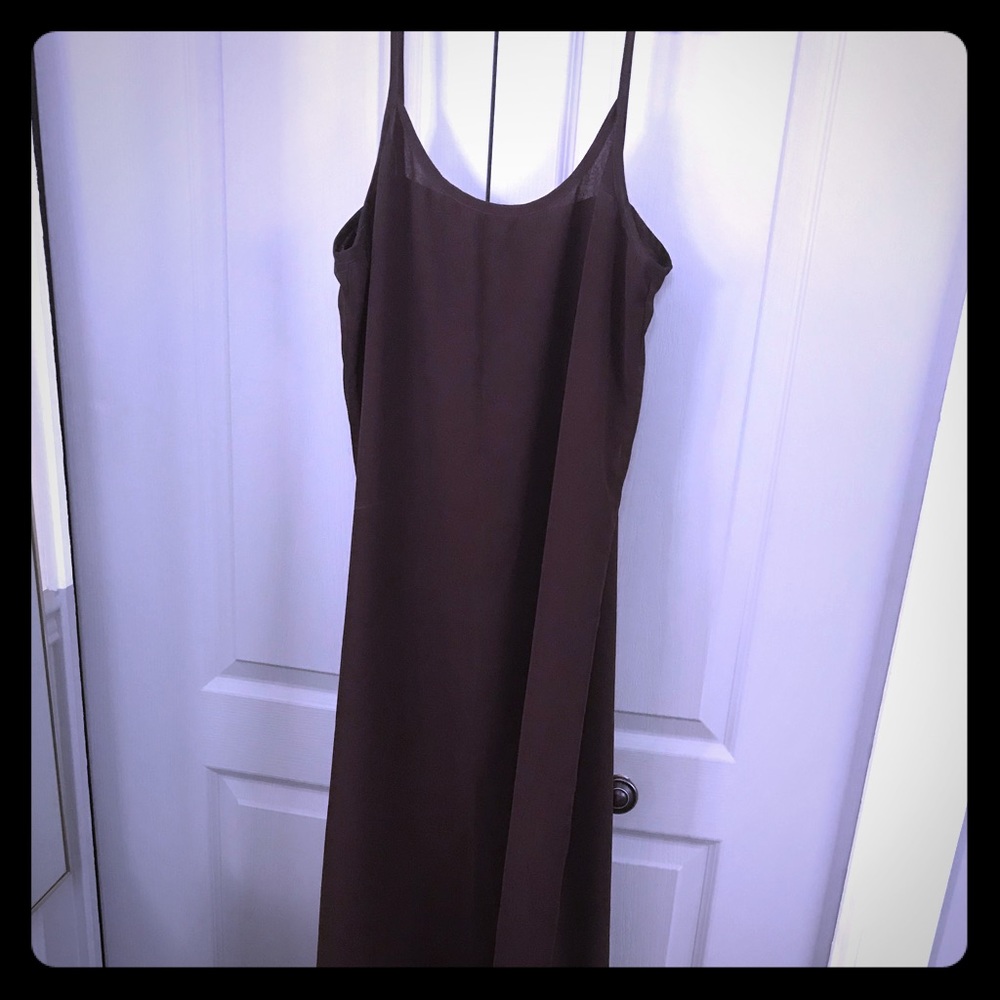 vintage sheer long dress Bedo brown chiffon
